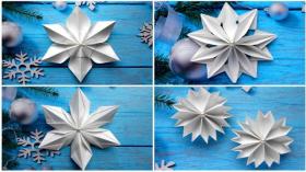 Как сделать объемную снежинку из бумаги! СНЕЖИНКИ ❄ ИЗ БУМАГИ