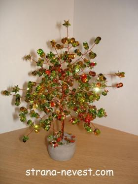Дерево из пайеток - зелёное